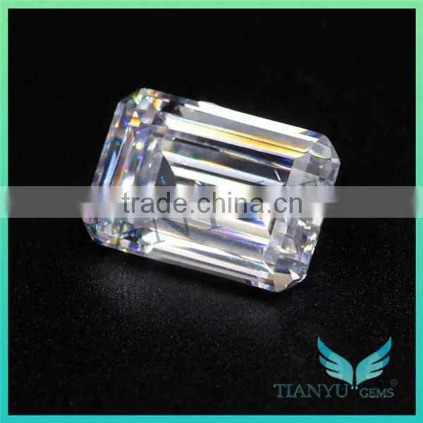 Wholesale Heat Zircon Gemstones for Jewelry White Emerald Cut Syntheic CZ Stone Gems Price photo-2