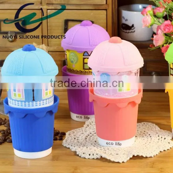 Colorful of Children Drinking Cup Cartoon Silicone Cup Sleeve photo-2