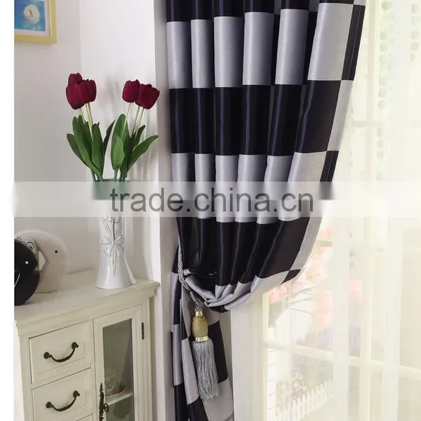 White Black Checks Pattern Very Cheap Curtains Window Curtains photo-5
