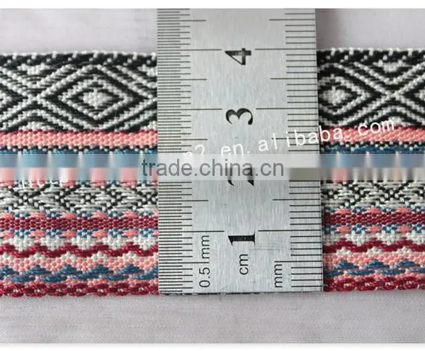 Newest Design 4cm Width Yarn Dyed Ethnic Polyester Bias Tape Wholesale photo-6