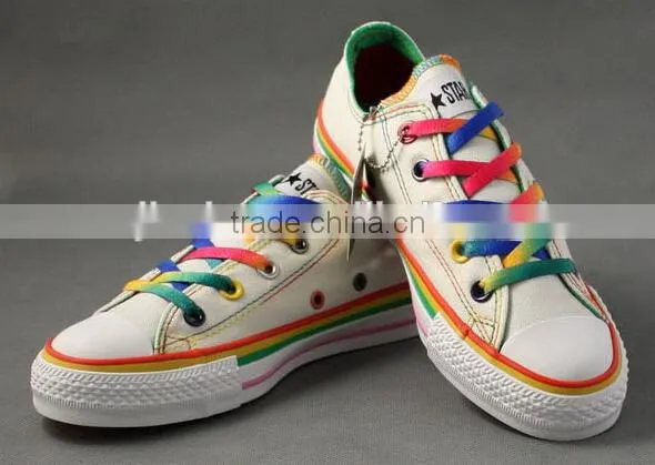 High Quality Polyester Rainbow Flat Shoelace photo-4