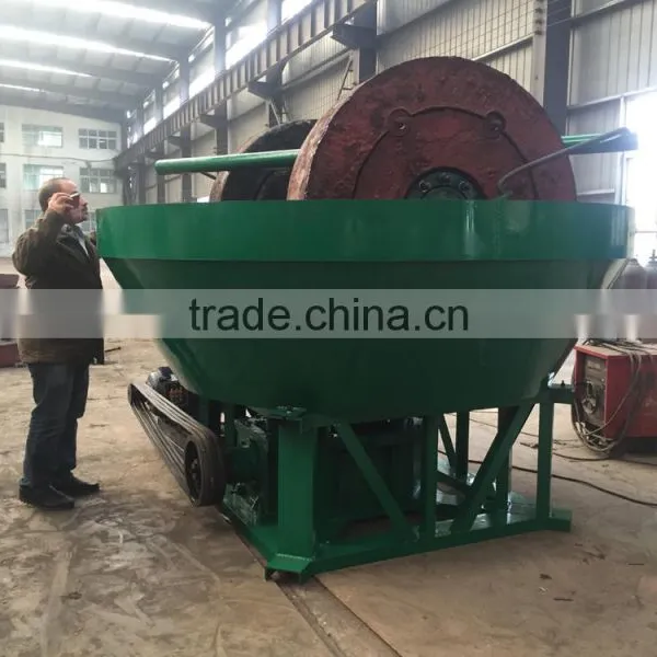 Egypt Gold Ore Gold Selecting Machine, Two Wheels Wet Pan Mill photo-5