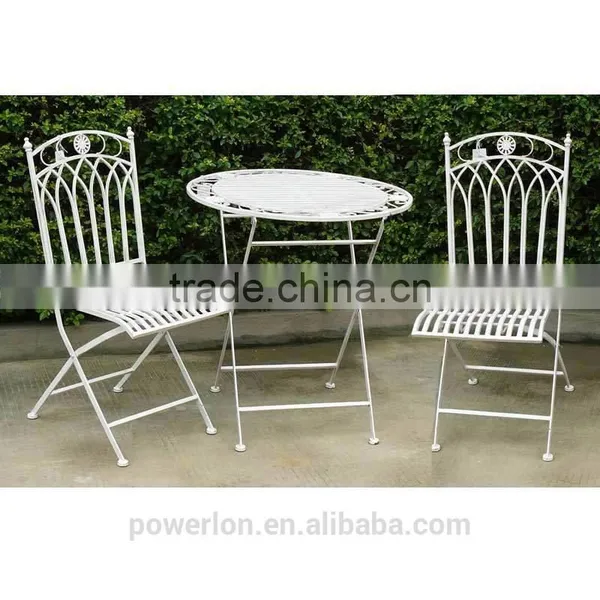 Fabulous French Style Bistro Set Wrought Iron 2 Chair 70cm Table