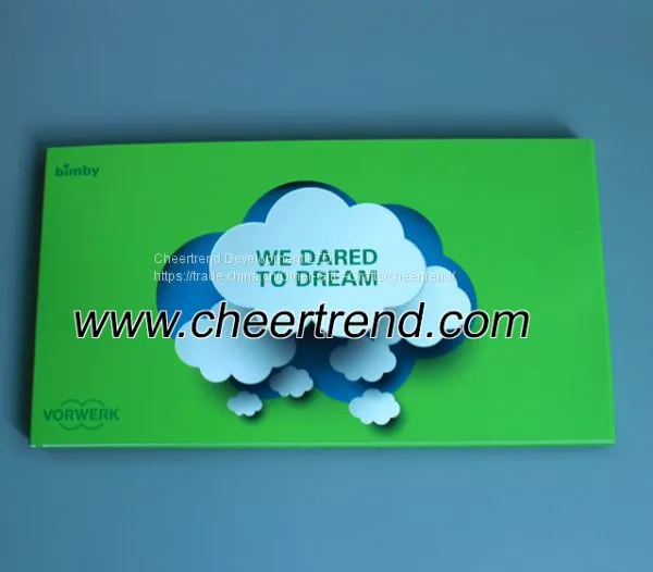 2017 Hot Selling 5 Inch LCD Video Brochure With Customized Design Green Color Printing Cover photo-4