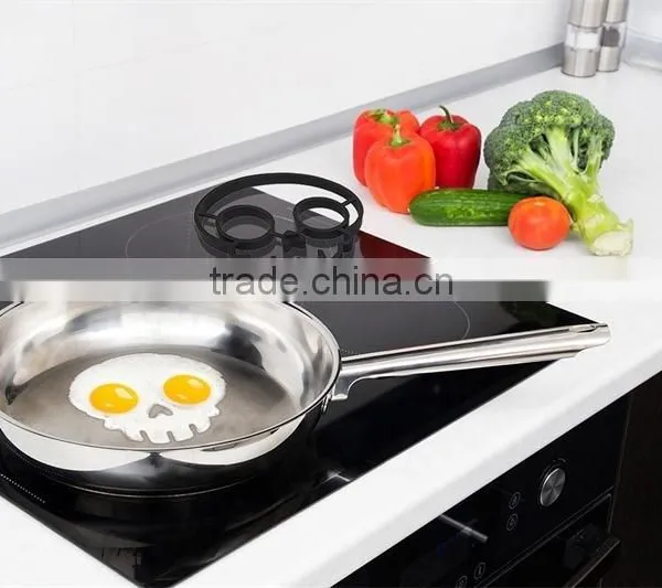 Non-stick Silicone Skull Shape Fried Egg Molds,Breakfast Pancake Slip Rings photo-6