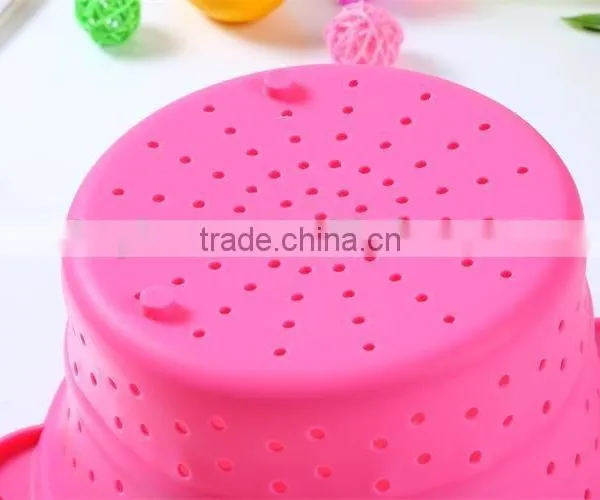 Houseware Kitchen Steamer Bowl, Collapsible Bowl Silicone Colander photo-4