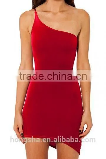 Hot Girl Sexy Night Club One Shoulder Bodycon Dress of Velvet HSD2192 photo-2