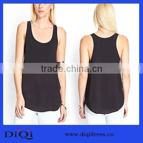 Simple Design Comfortable Sleeveless Vest Short Stylish Cotton Tank Tops
