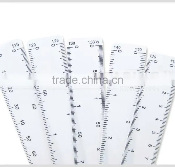 Kearing Brand 5pcs Combination Plastic Scale Ruler for Engineering #8500-5 photo-3