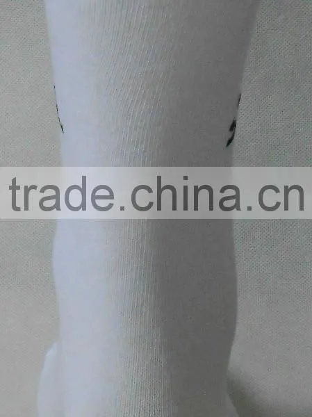 High Quality 100% Cotton White Socks With Logo photo-2