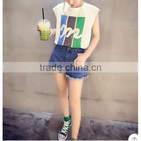 Lady T-shirt , Sleeveless Round Neck t Shirt for Sexy Women photo-2
