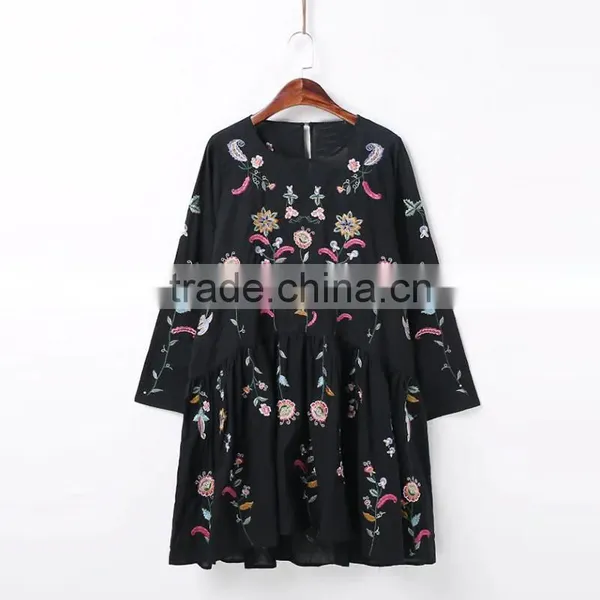 Maxnegio Latest Embroidery Plus Size Flower Girl Cute Casual Dress photo-3