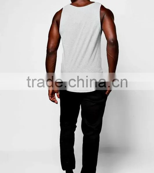 2017 Hotsale Fashion Wholesale Custom Stringer Fitness Sports Tank Top Mens Gym Sports Wear Man Knitted Pocket Vest photo-3
