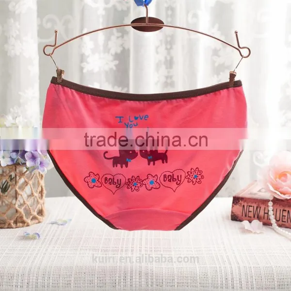Summer Low Waist Teen Girls Cotton Brief Cute Cats Underwear photo-3