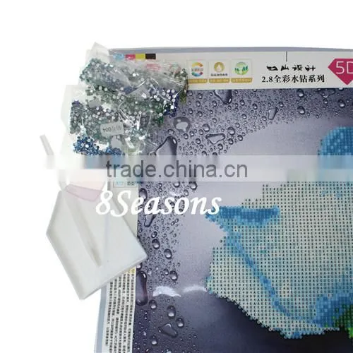Handmade Blue Flower Pattern Embroidery Diamond Painting DIY Kit Cross-Stitch For Living Room photo-2