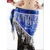 Royal Blue Tiny Gillter Belly Dance Hip Scarves With Fimbriate Tiny Paillette