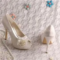 Pearl Bridal Shoes Platform