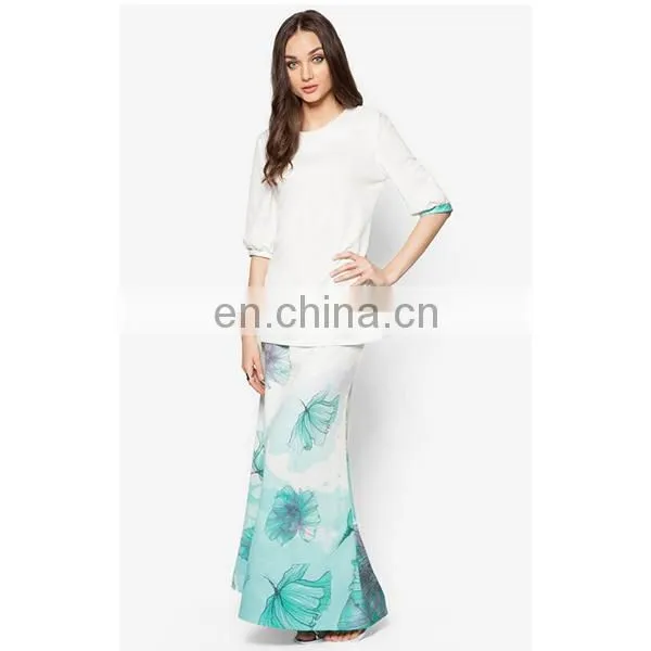New Arrival White Fashion Dress Digital Printing Women Muslimah Clothing photo-3