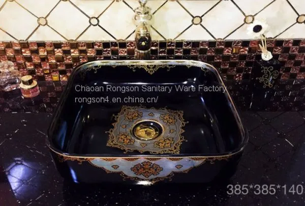 2018 Hot Selling Ceramic Tabletop Square Sanitary Ware Luxury Good Quality Bathroom Art Wash Hand Basin Sink photo-4