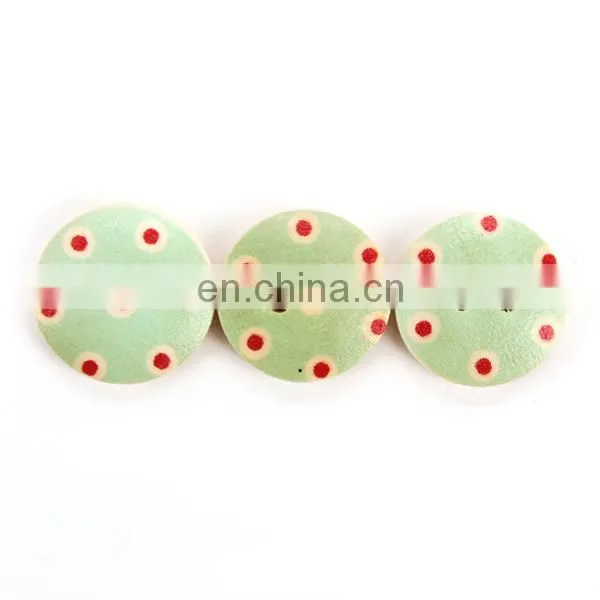 Mixed Multicolor 15mm 2 Holes Polka Dot Small Polka Dot Rustic Plaid Handmade Diy Accessories Small Wooden Buttons photo-2