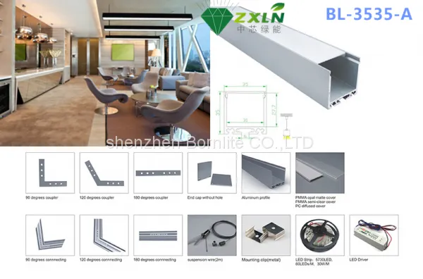 Led Linear Light Fixture 2ft 3ft 4ft 5ft 8ft 18w 22w 36w Dimmable White 6000k Led Flat Tube Lights photo-4