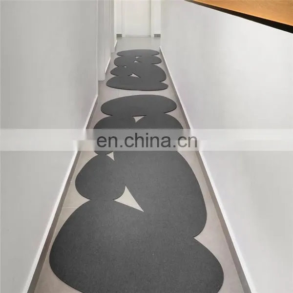 Modern Minimalist Wool Felt Rug, Corridor Rug, Eco Friendly Boho Rug photo-4