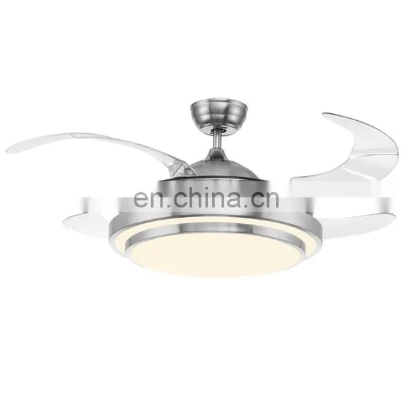 Factory Direct Living Room Restaurant Bedroom Silver LED Fan Lights Modern Minimalist Chandelier Ceiling Fan Light photo-2