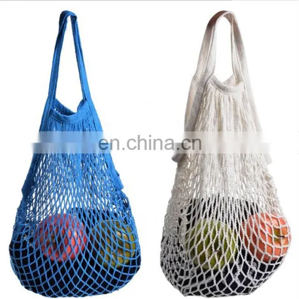 Mesh Canvas Tote Grocery Cotton Hand Bag With Short Handle photo-5