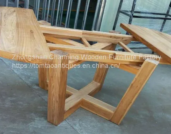 Solid Elmwood Round Dining Table,extendable photo-3