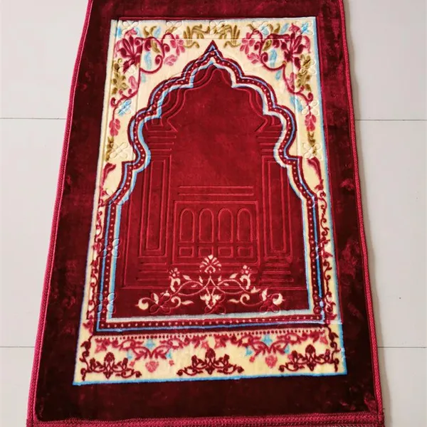 Custom Soft High Quality Prayer Mat Thick Fluffy Islam Prayer Rug Turkish Hot Selling Prayer Rug Tapis De Priere Islam Moquette photo-3
