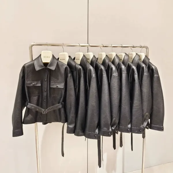 Imported Foamy Sheepskin Song Jia Same Style Sheepskin Short Jacket for Women 2025 Spring New Style Waist-hugging and Slimming Genuine Leather Leather Jacket photo-3