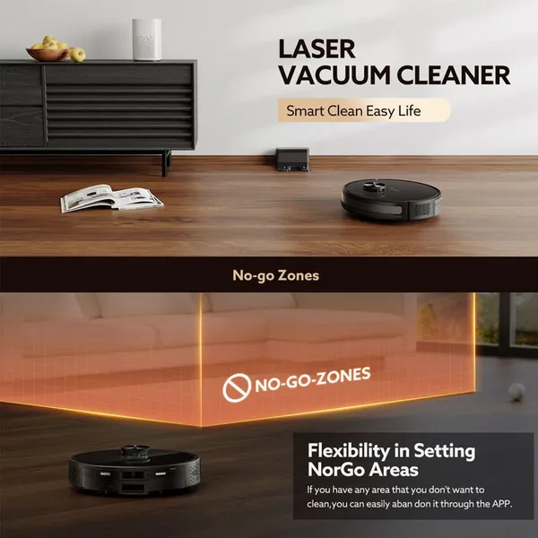 PUREROBO X8-Robot Vacuum Cleaner With APP & Remote Control 3 In 1 Wet Dry Mopping & Sweeping & Vacuum Dust 360°detection Lidar Sensor photo-4