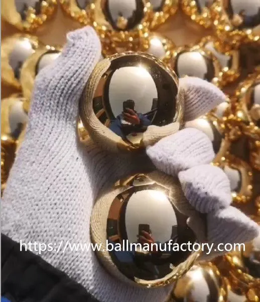 Brass ball with chiming 40mm size for hand massage hollow  baoding ball