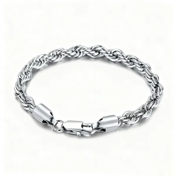 Twisted Chain Bracelet for Men Women Stainless Steel Gold Color Chain Bracelets Bangle Male Jewelry Gift Wholesale photo-4