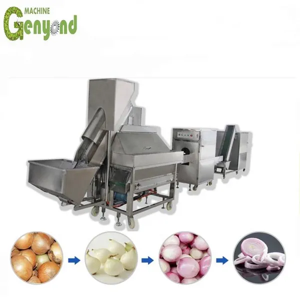 Factory Genyond Hot Sales Industrial Full Automatic Onion Peeler Peeling & Roots Tails Two Edds Cutting Machine photo-6