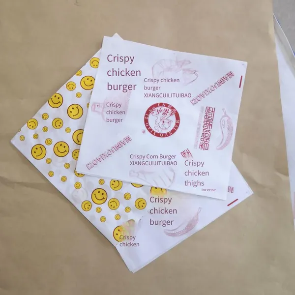 Disposable Fried Chicken Packaging Bags, Oil-proof Paper Bags, Smiley Face Paper Bags, Oil-proof French Fries Bags, Chicken Cutlet Paper Bags, Fried Chicken Paper Bags photo-2