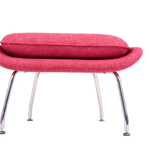 Modern Fabric Lounge Chair With Ottoman Set, Eero Saarinen Womb Chair Replica & Matching Footrest With Stainless Steel Legs for Living Room Hotel photo-5