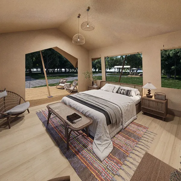 Prefab House Modular Steel Glamping Luxury Tent With Bathroom Hotel Tent Eco Waterproof 4season Family Resort Camp photo-2