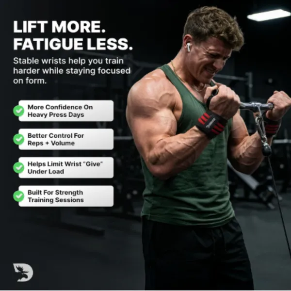 Grips Wrist Wraps for Weightlifting | Weight Lifting Wrist Straps for Weightlifting | Extra Strength Gym Wrist Wraps photo-4
