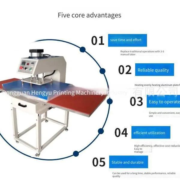 60*80cm Automatic Heat Press Machine, Clothing Pressing Machine, Pillow Pneumatic T-shirt Heat Transfer High-pressure Printing Machine photo-3