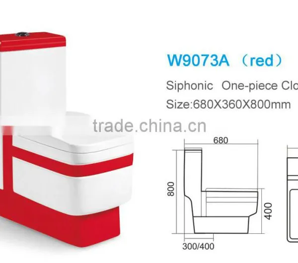 Chinese Manufacturer Indoor Bathroom Red Toilet W9073 photo-2