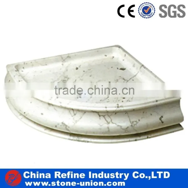 white bathroom shower pan