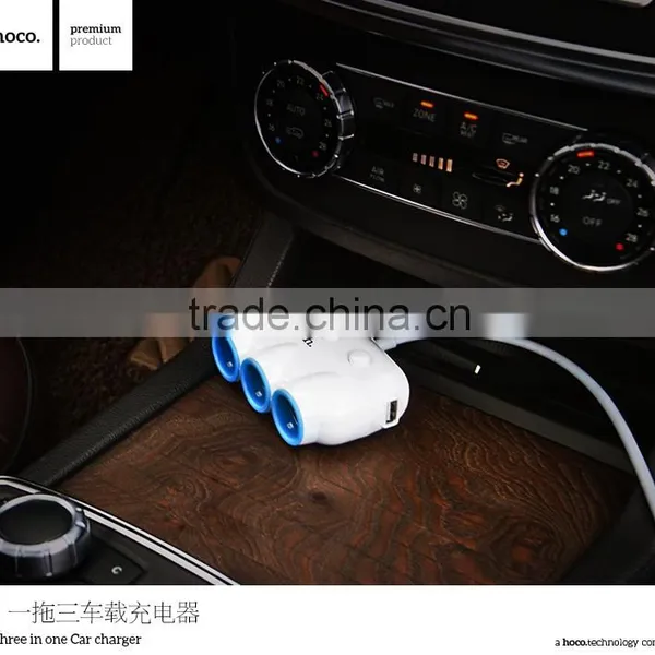 HOCO C1 3 in 1 Car Charger for IPhone 6s/6Plus Samsung S7/S7 Edge Quick Charging USB Universal Car Charger For Xiaomi/Huawei P9 photo-6