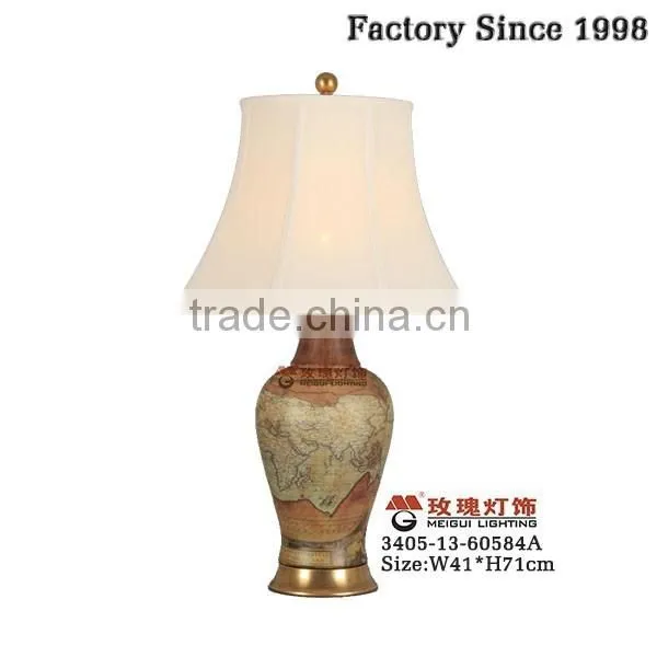 Traditional Ceramic Lamp in Coffee Colour photo-2