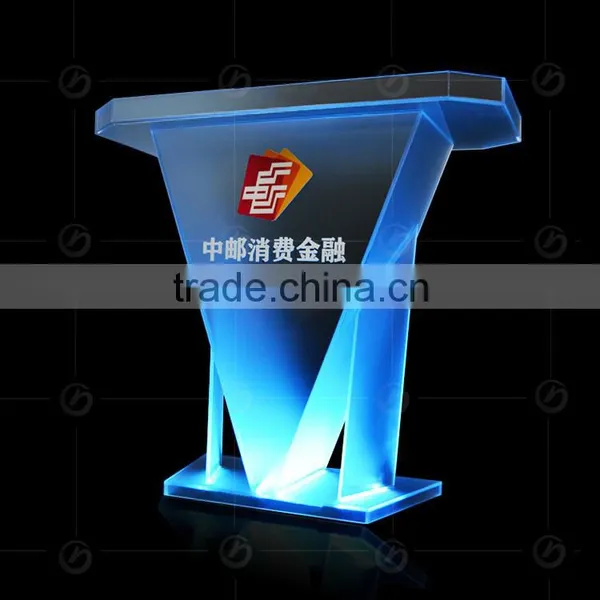 Strict Request Acrylic Scrub Glass Pulpit With Changeable Led Light photo-4