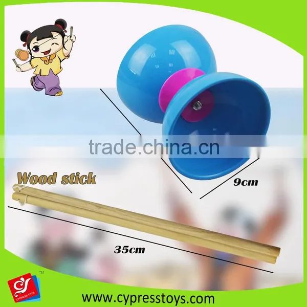 Kids Educational Play Game Wooden Handle Diabolo photo-3