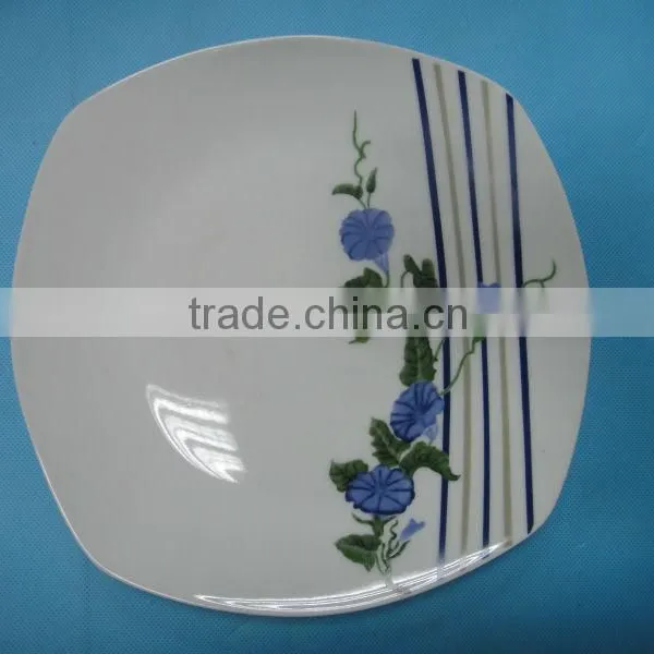 Hot Sale 2015 New Christms Design Red Porcelain Flat Dinner Plate, Ceramic Dessert Flat Plate photo-2