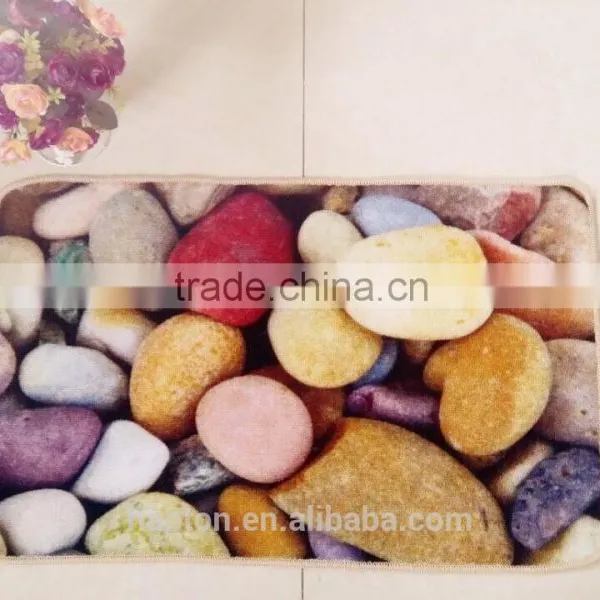 40*60cm Loop Pile Printing Carpet With Anti-slip Backing Latex/tpr Stone Design Nylon Printing Mat