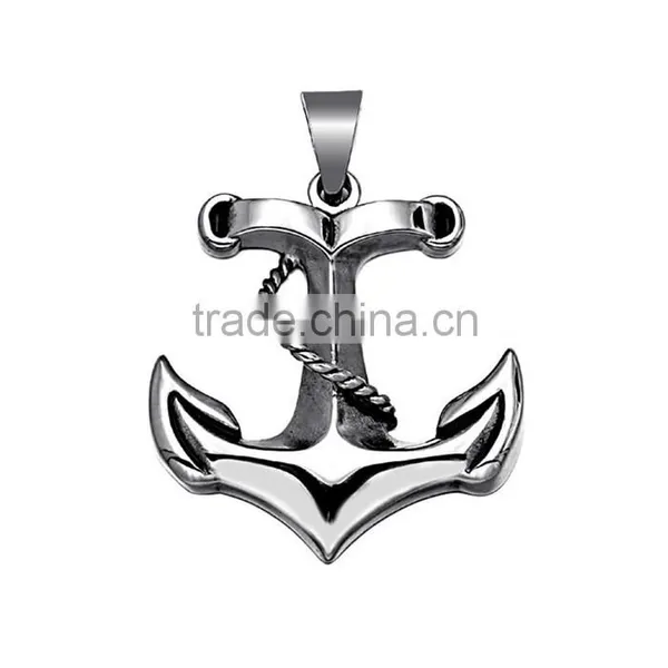 Vintage Punk Style Jewelry JCN0324 Stainless Steel Anchor Necklace Pendant photo-2