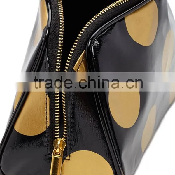 China Supplier Coated Canvas Waterproof Dot Zipper Cosmetic Pouch photo-2